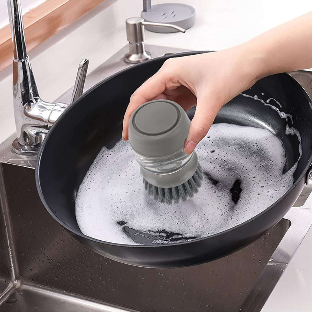 WASHING BRUSH AND UTENSILS WITH SOAP DISPENSER